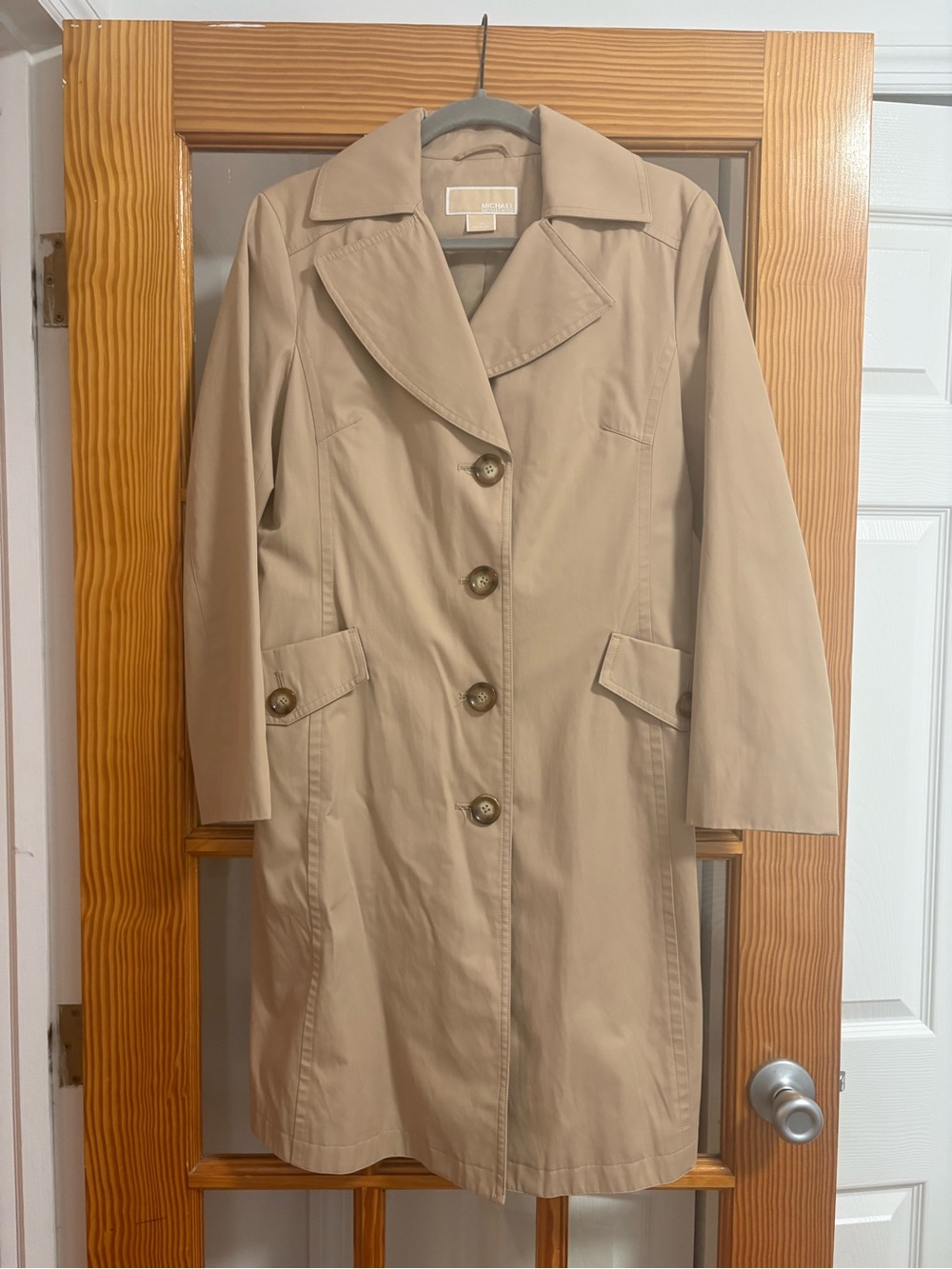Michael Michael Kors Classic Beige Tan Khaki Women's Trench Coat Sz Small